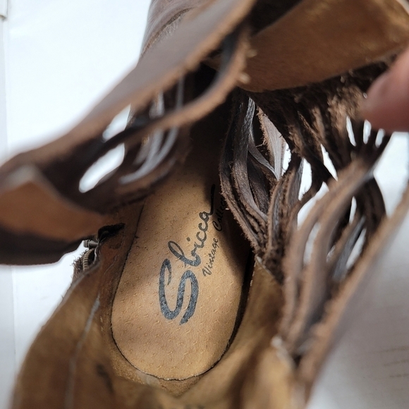Sbicca Jeronimo Booties Brown Leather Strappy - Picture 7 of 8